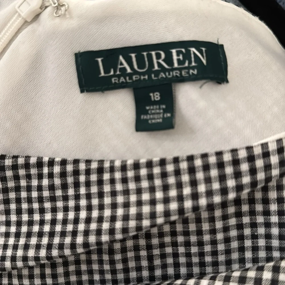 💎 Ralph Lauren Gingham Midi Dress with Lace Hem | Size 18 | NWT - Picture 6 of 7